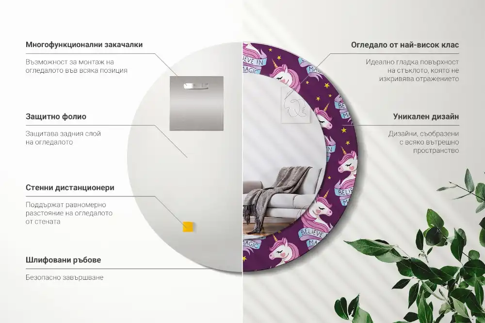 Okroglo okrasno ogledalo Samorogova zvezda