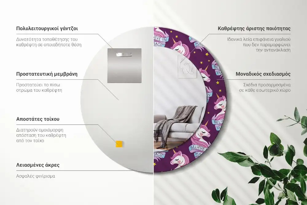 Okroglo okrasno ogledalo Samorogova zvezda