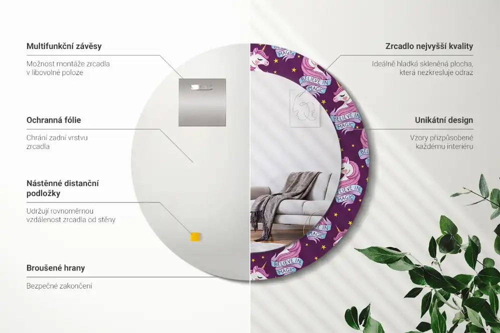 Okroglo okrasno ogledalo Samorogova zvezda