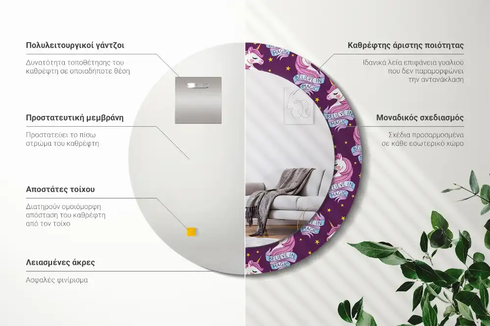 Okroglo okrasno ogledalo Samorogova zvezda