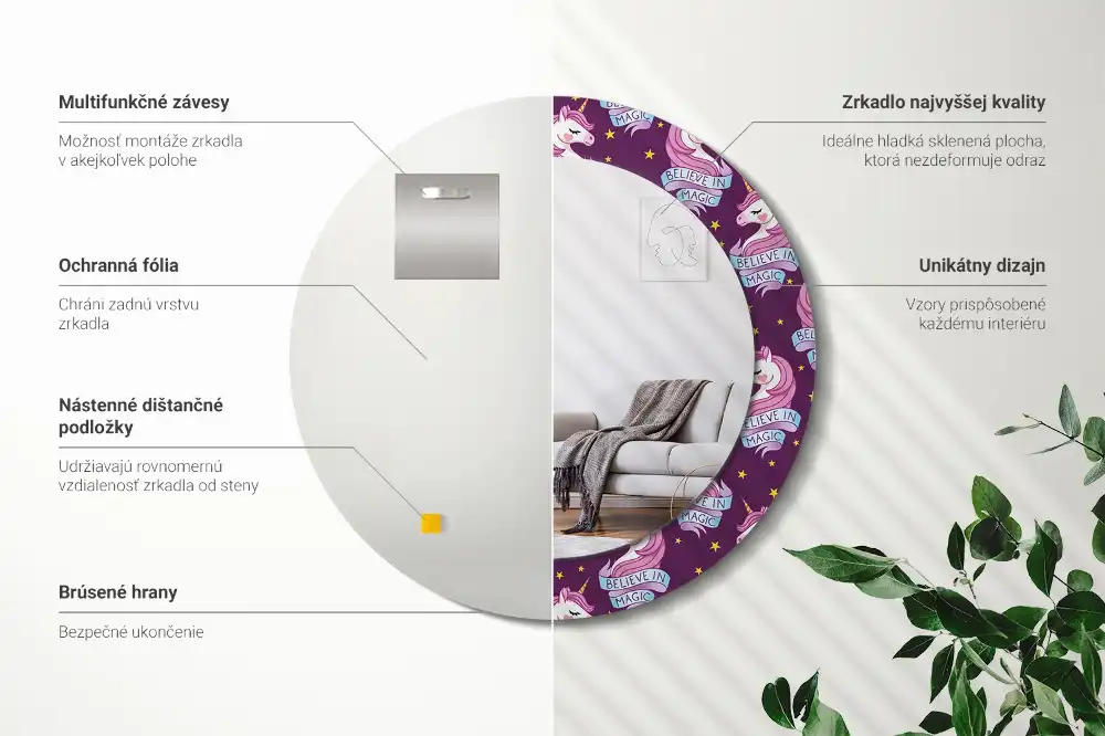 Okroglo okrasno ogledalo Samorogova zvezda