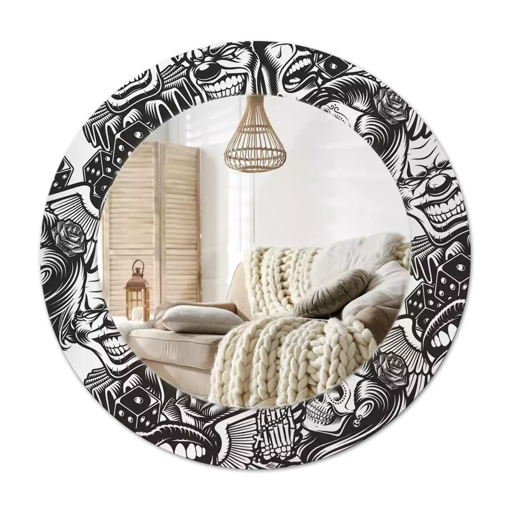 Tiskano okroglo ogledalo Grafiti klovni