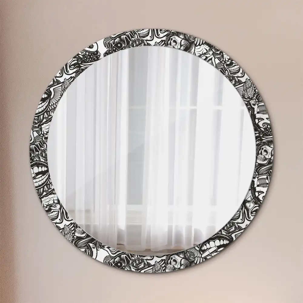 Tiskano okroglo ogledalo Grafiti klovni