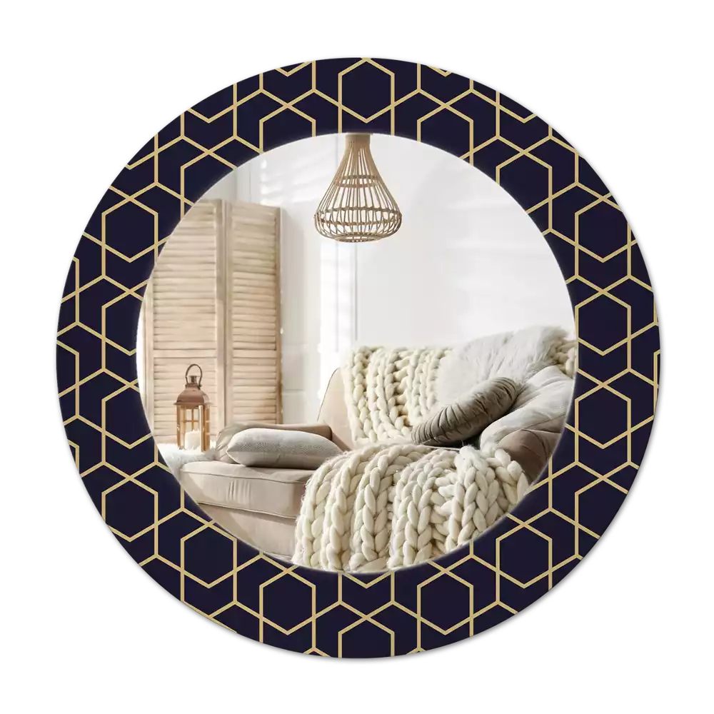 Okroglo okrasno ogledalo Abstraktni geometrijski