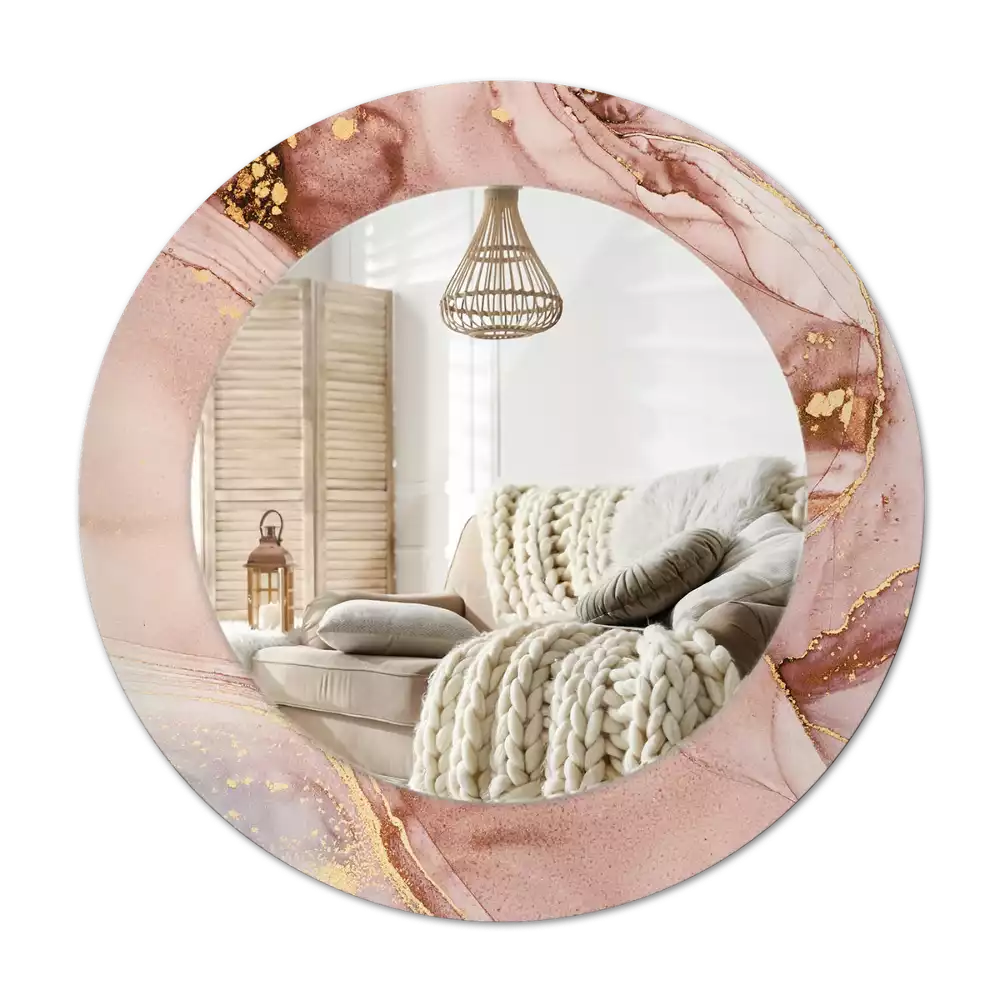 Tiskano okroglo ogledalo Abstraktna tekočina