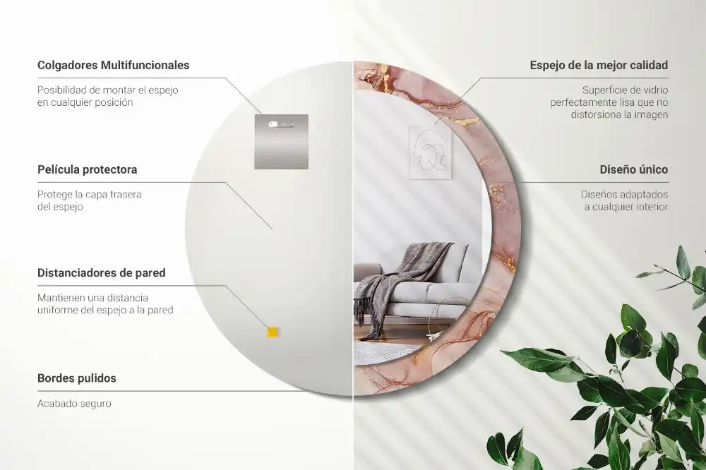 Tiskano okroglo ogledalo Abstraktna tekočina