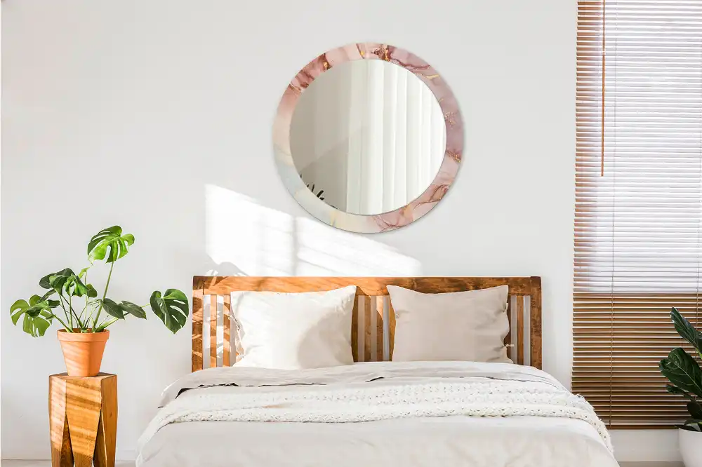 Tiskano okroglo ogledalo Abstraktna tekočina