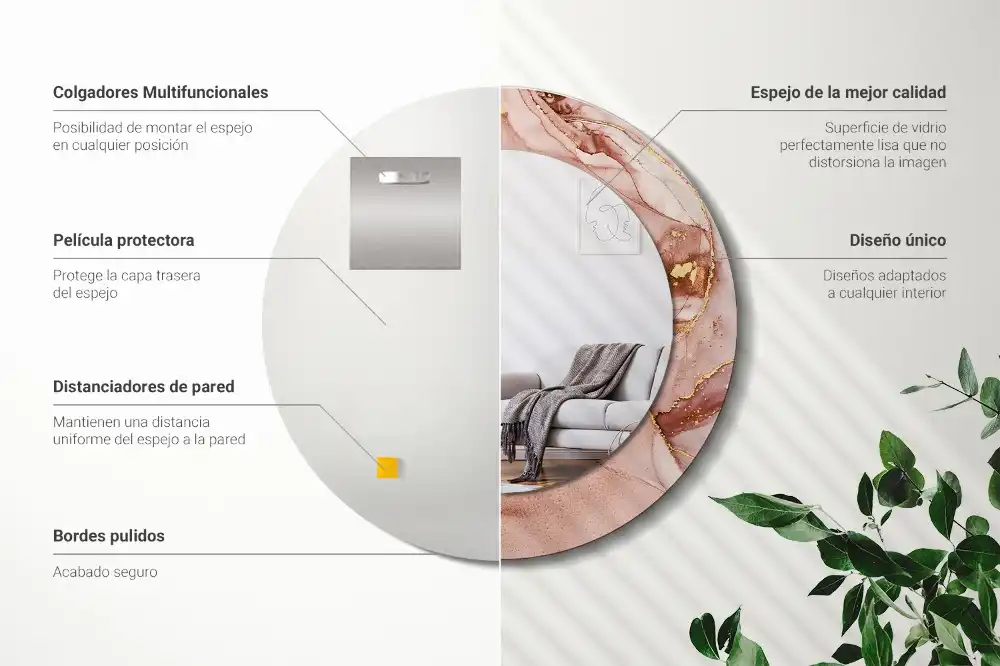 Tiskano okroglo ogledalo Abstraktna tekočina