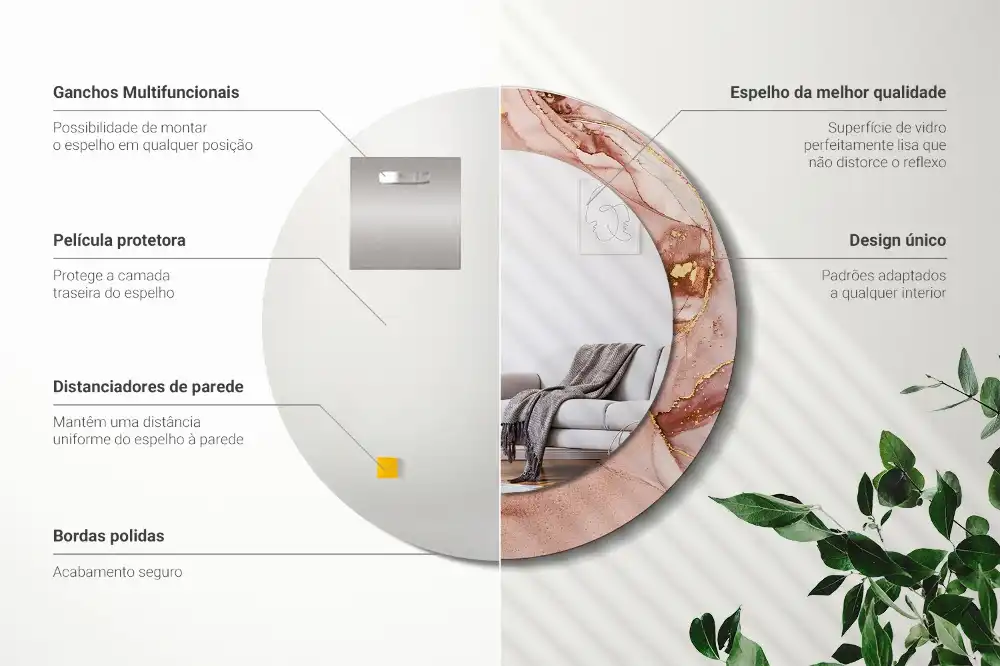 Tiskano okroglo ogledalo Abstraktna tekočina