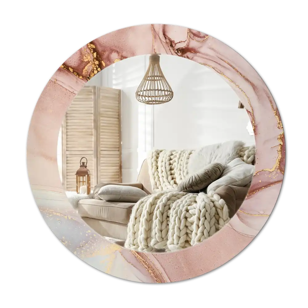 Tiskano okroglo ogledalo Abstraktna tekočina