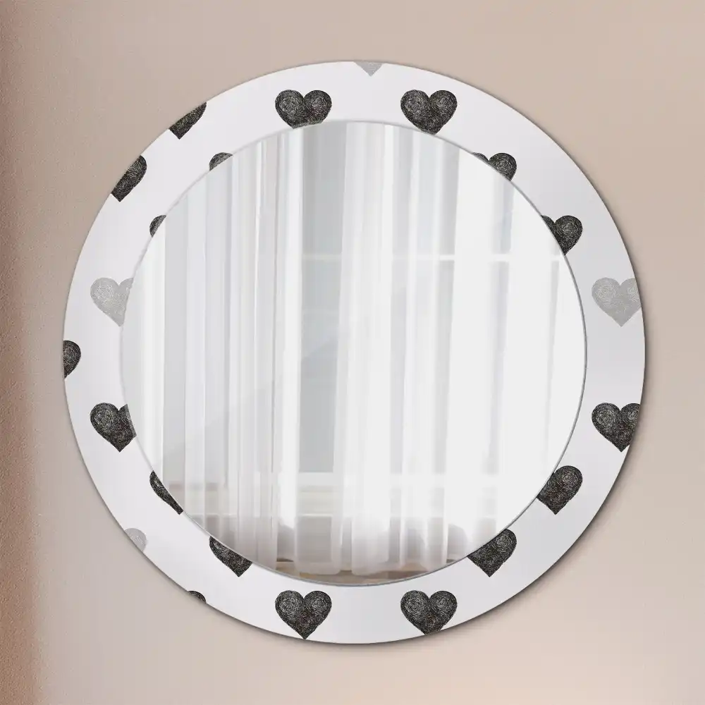 Okroglo okrasno ogledalo Abstraktna srca