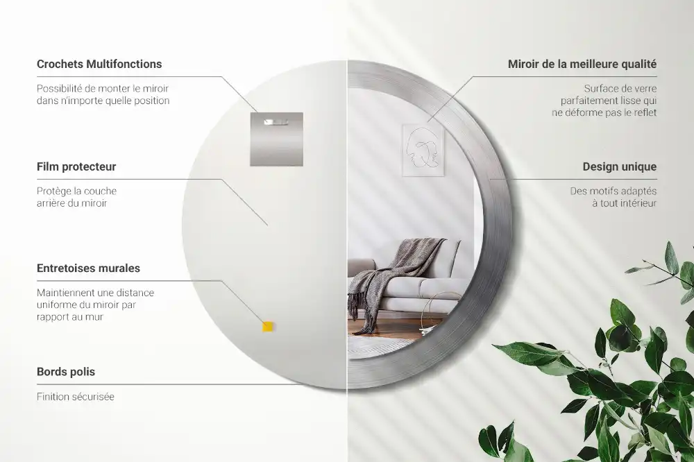 Okroglo okrasno ogledalo Imitacija kovine