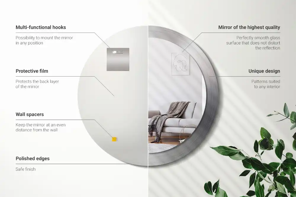 Okroglo okrasno ogledalo Imitacija kovine