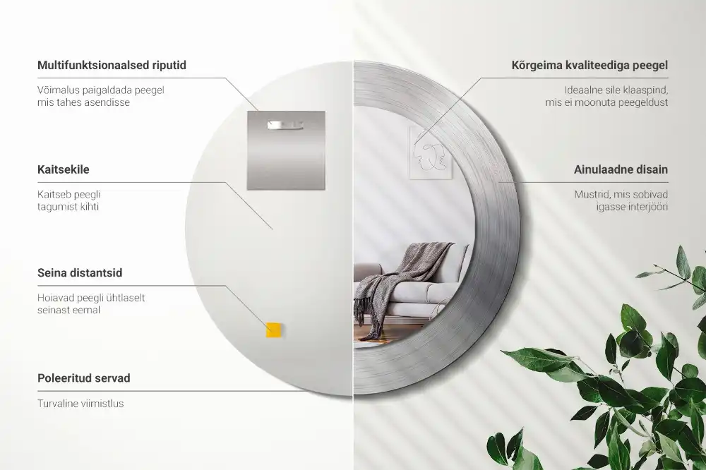 Okroglo okrasno ogledalo Imitacija kovine