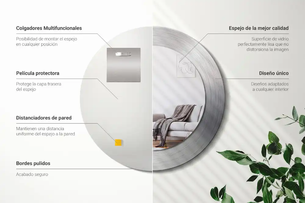 Okroglo okrasno ogledalo Imitacija kovine