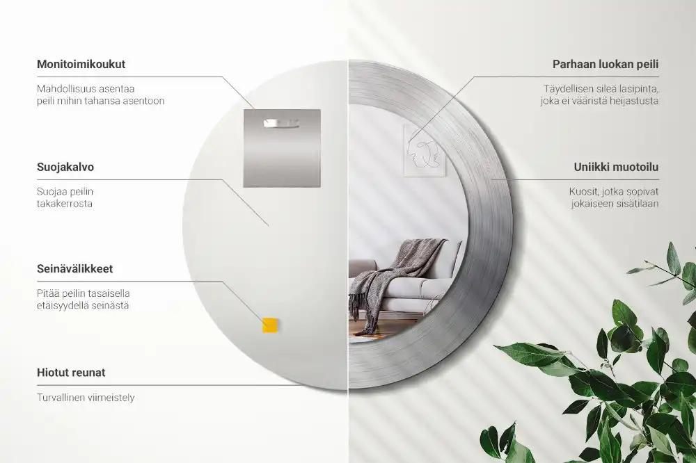 Okroglo okrasno ogledalo Imitacija kovine