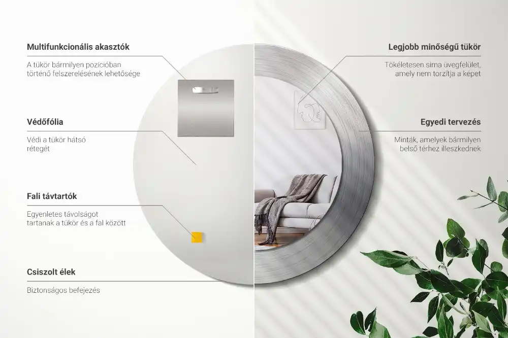 Okroglo okrasno ogledalo Imitacija kovine