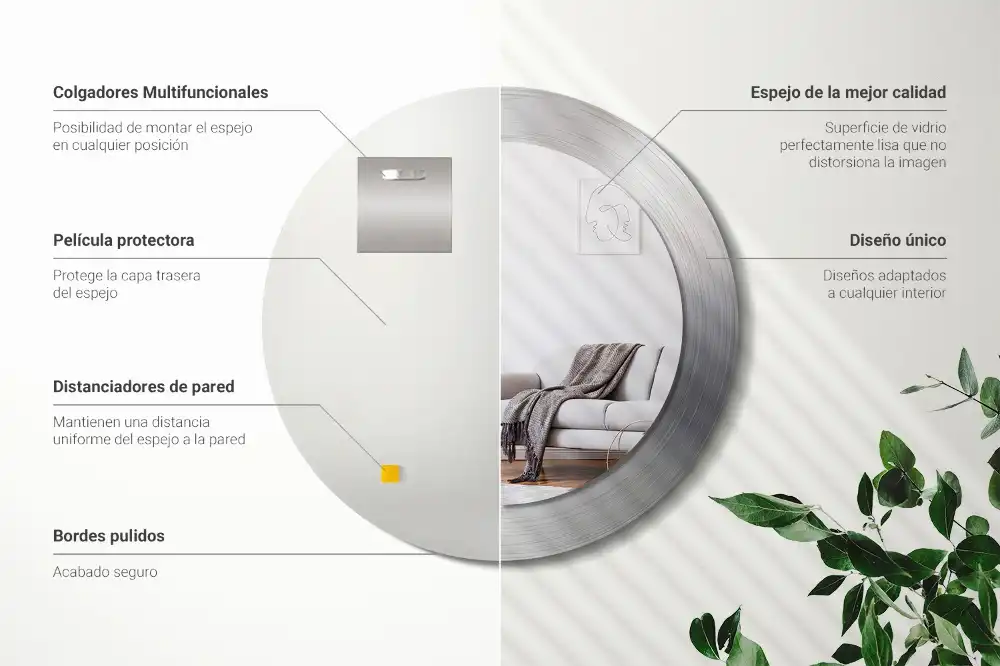 Okroglo okrasno ogledalo Imitacija kovine