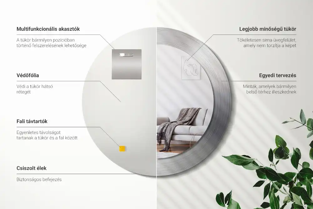 Okroglo okrasno ogledalo Imitacija kovine