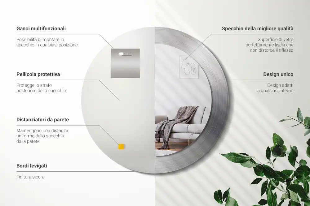 Okroglo okrasno ogledalo Imitacija kovine