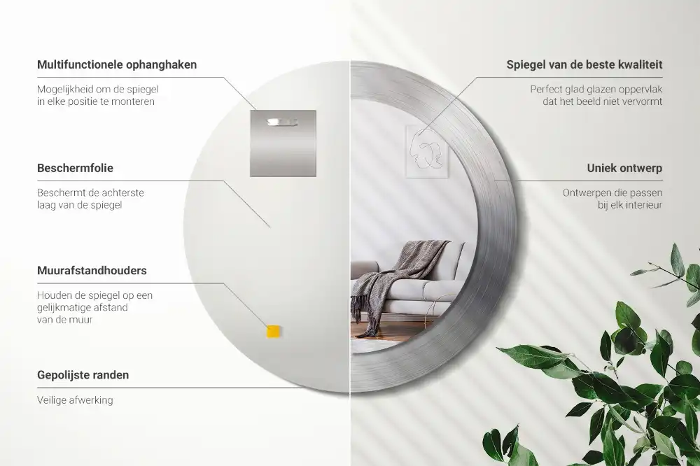 Okroglo okrasno ogledalo Imitacija kovine