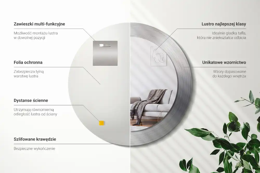 Okroglo okrasno ogledalo Imitacija kovine