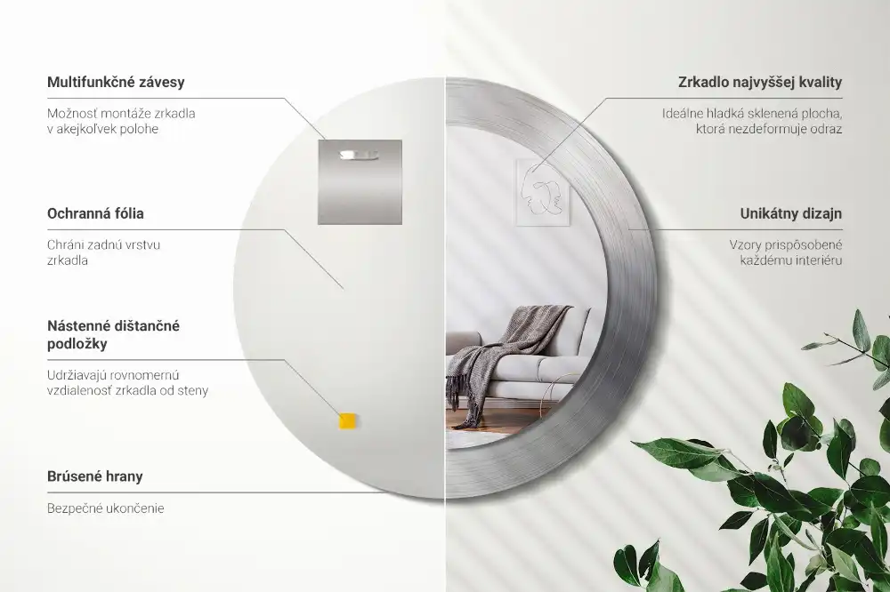 Okroglo okrasno ogledalo Imitacija kovine