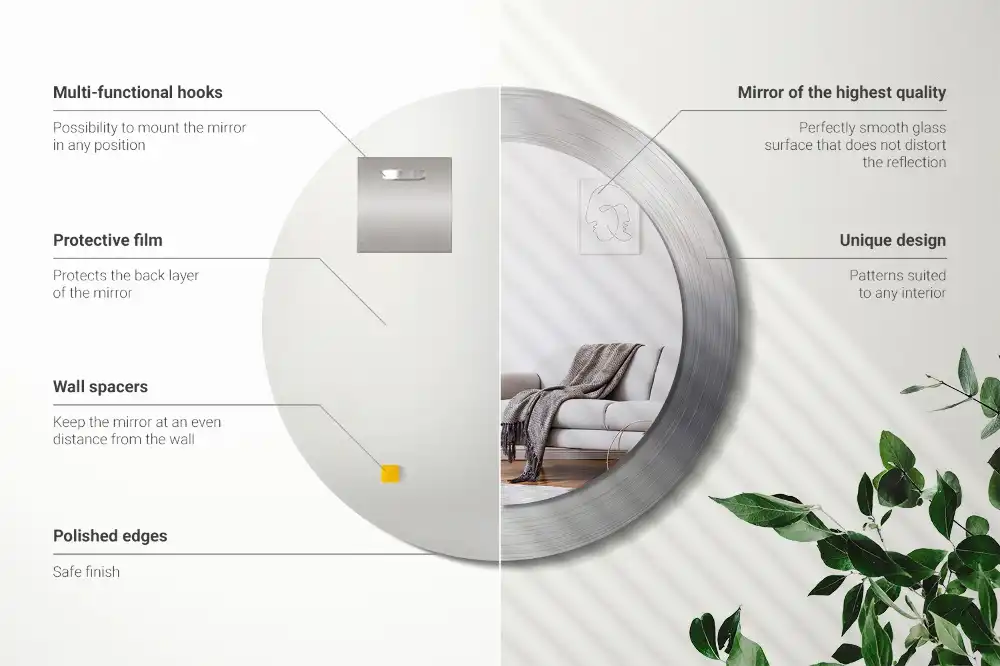 Okroglo okrasno ogledalo Imitacija kovine