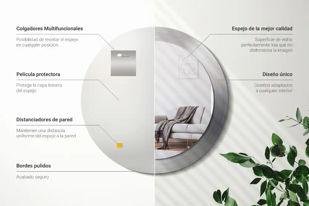 Okroglo okrasno ogledalo Imitacija kovine