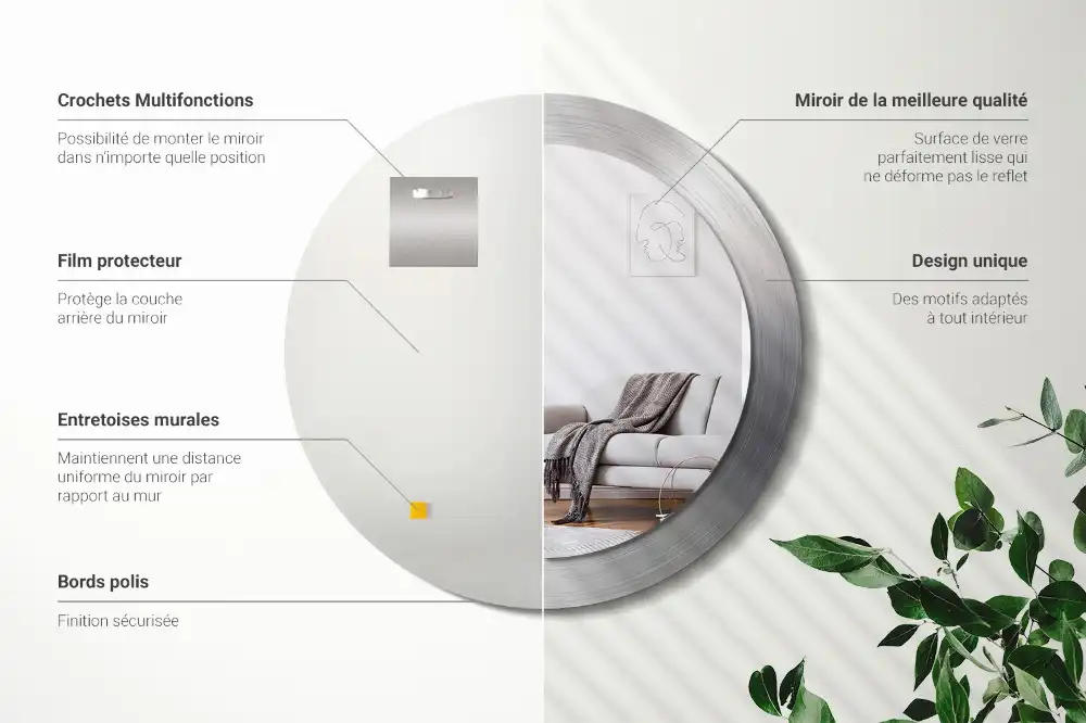 Okroglo okrasno ogledalo Imitacija kovine