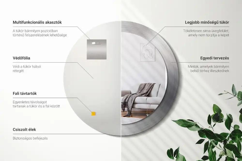 Okroglo okrasno ogledalo Imitacija kovine