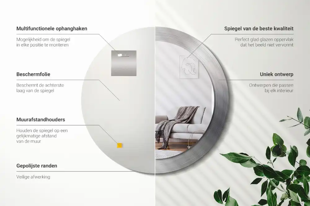 Okroglo okrasno ogledalo Imitacija kovine