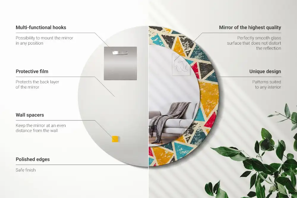 Okroglo stensko okrasno ogledalo Retro kompozicija