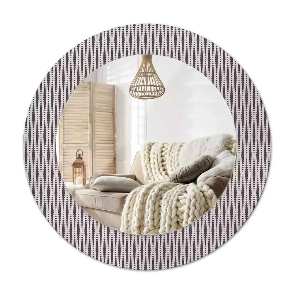 Tiskano okroglo ogledalo Geometrijski vzorec pik