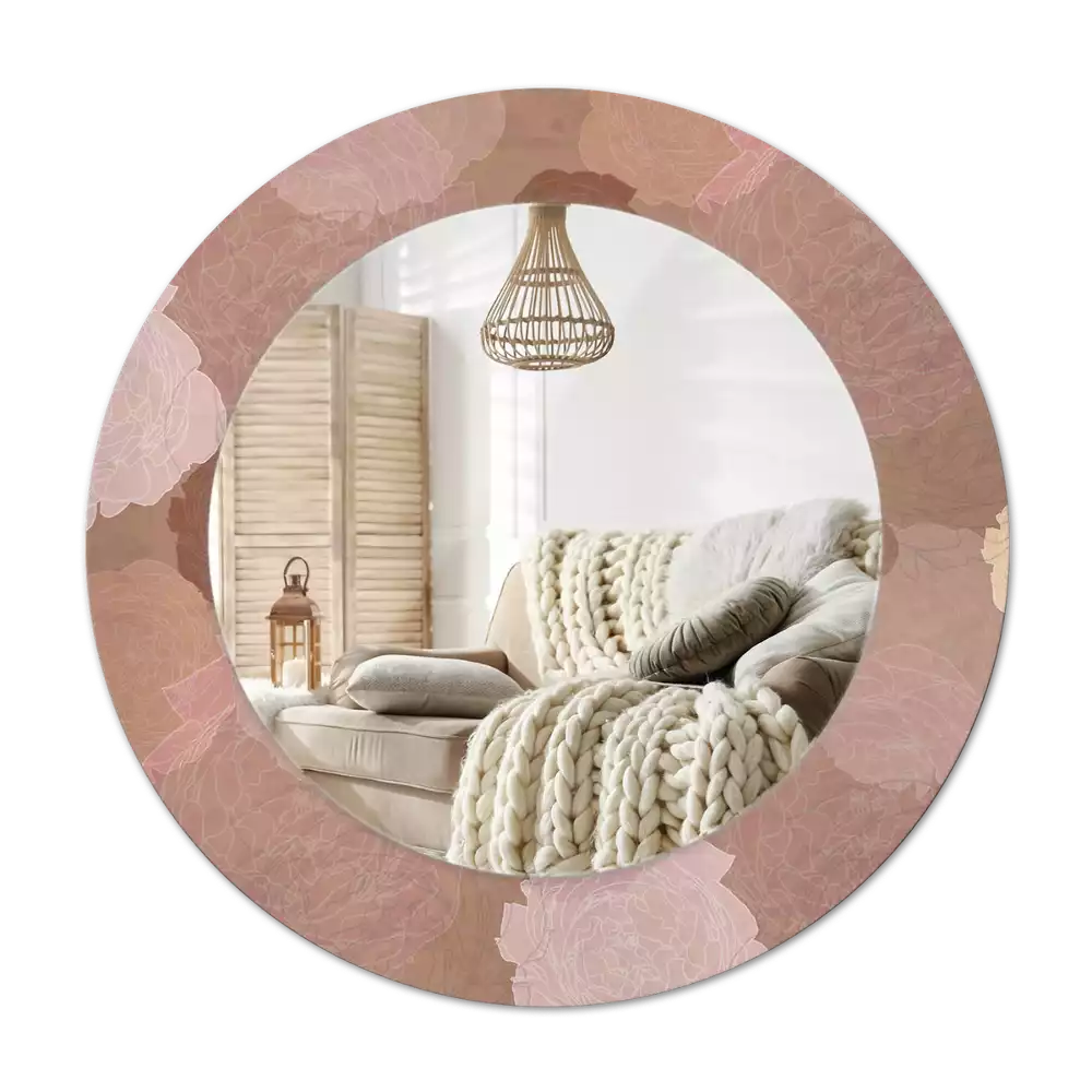 Okroglo stensko okrasno ogledalo Sestava vrtnic