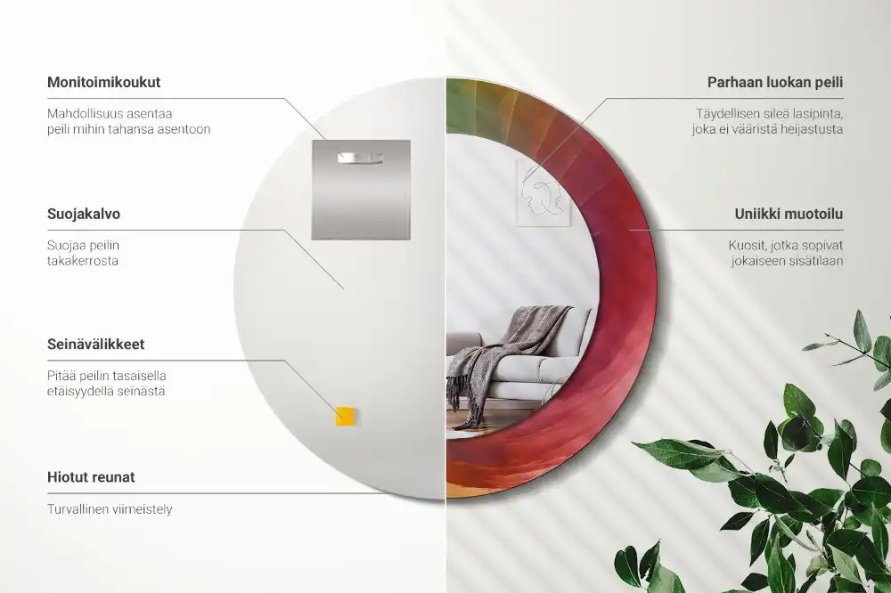 Tiskano okroglo ogledalo Barvna paleta