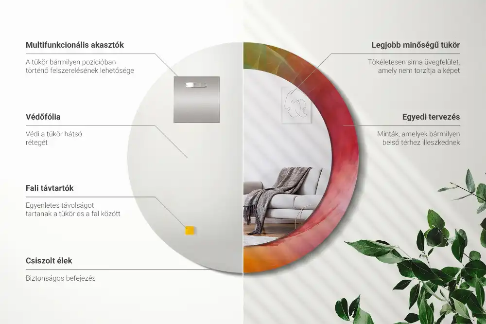 Tiskano okroglo ogledalo Barvna paleta