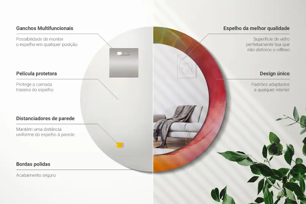 Tiskano okroglo ogledalo Barvna paleta