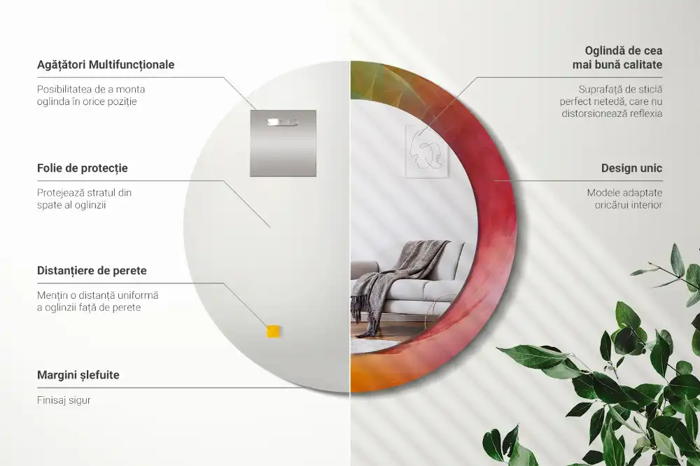 Tiskano okroglo ogledalo Barvna paleta