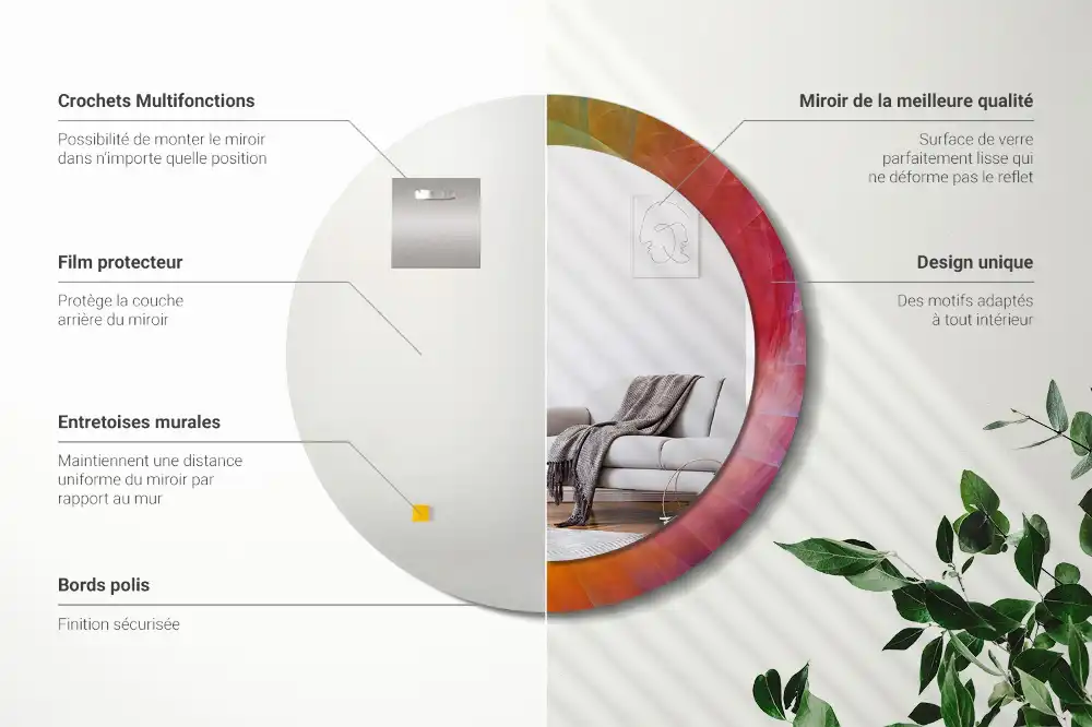 Tiskano okroglo ogledalo Barvna paleta