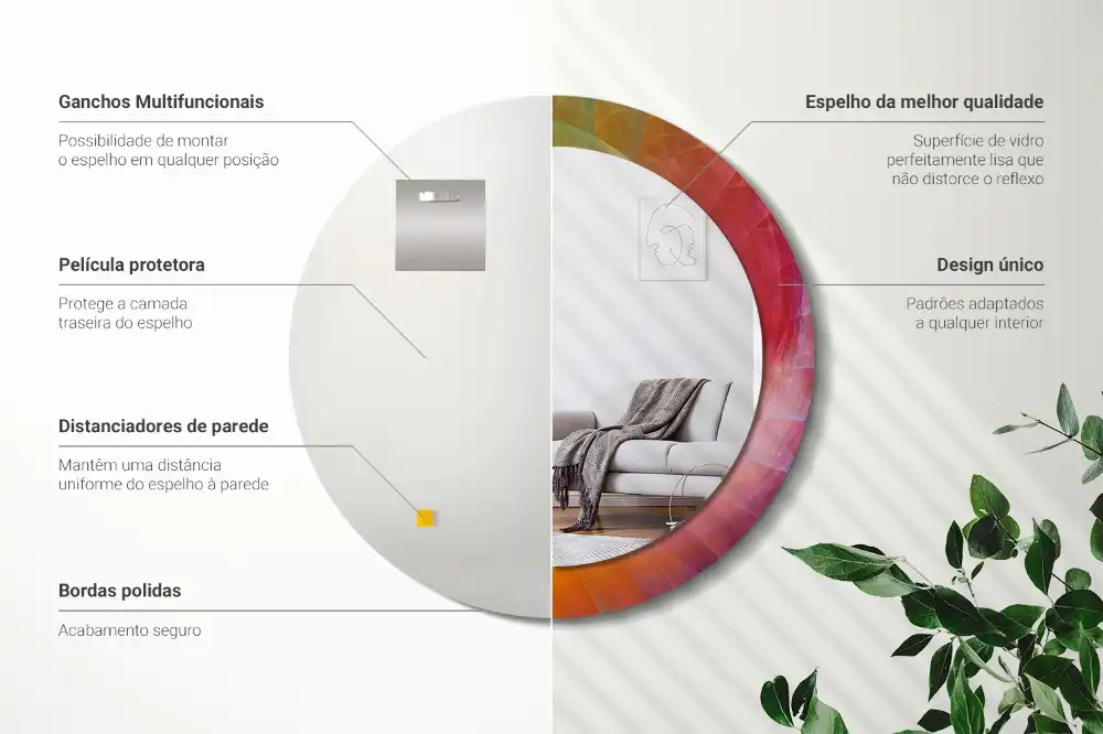 Tiskano okroglo ogledalo Barvna paleta