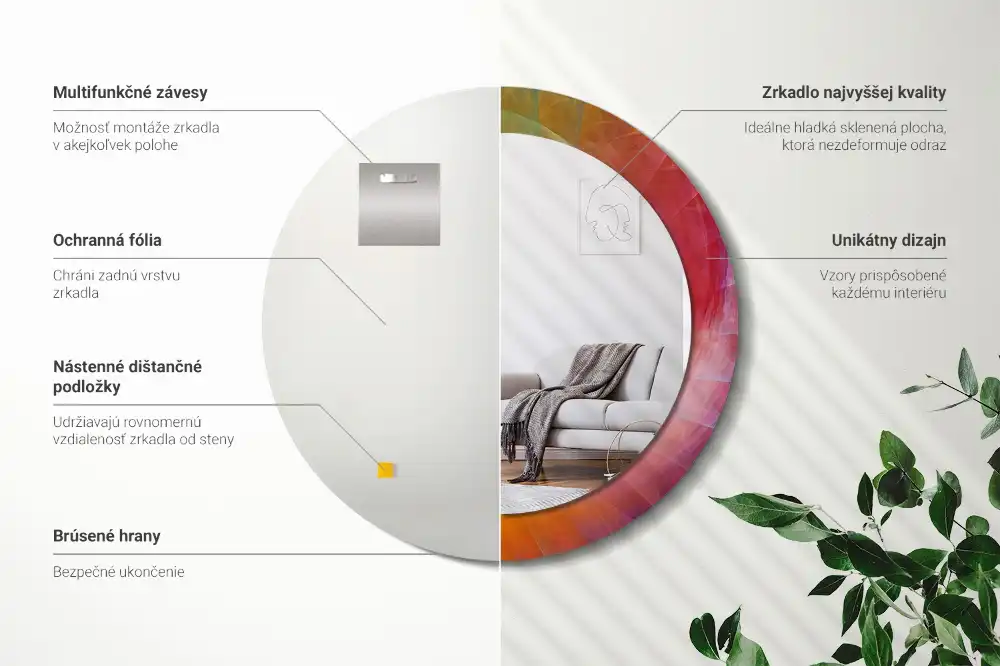 Tiskano okroglo ogledalo Barvna paleta