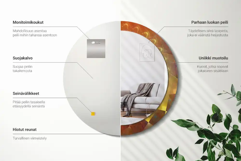 Okroglo okrasno ogledalo Spiralna abstrakcija