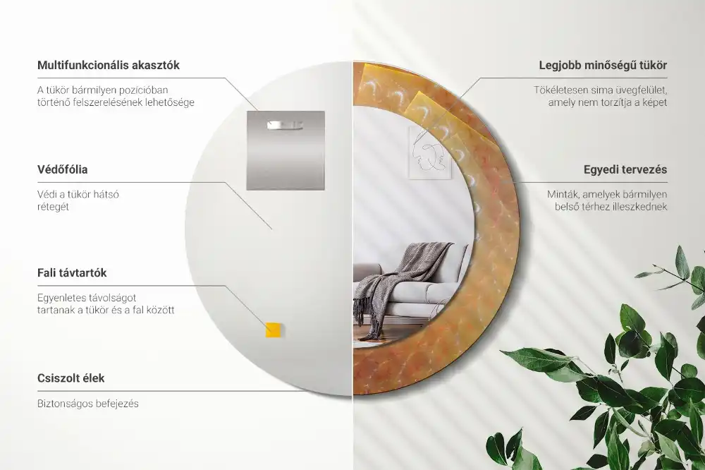 Okroglo okrasno ogledalo Spiralna abstrakcija