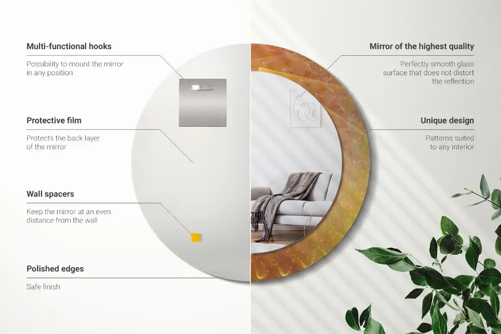 Okroglo okrasno ogledalo Spiralna abstrakcija