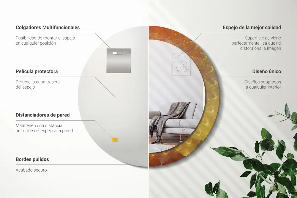 Okroglo okrasno ogledalo Spiralna abstrakcija