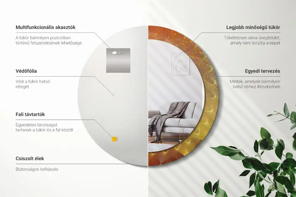 Okroglo okrasno ogledalo Spiralna abstrakcija