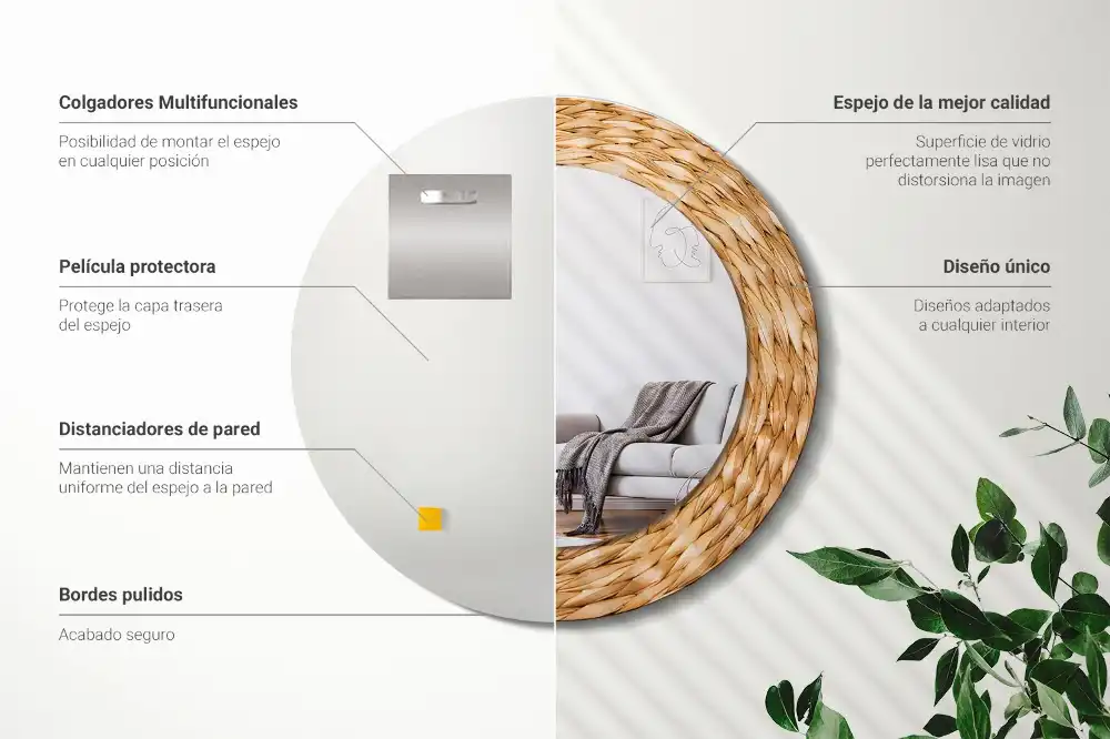 Okroglo okrasno ogledalo Vrtnarjenje iz vrbovega protja