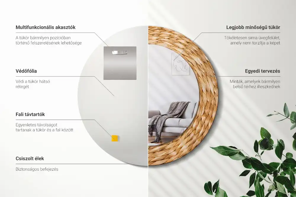 Okroglo okrasno ogledalo Vrtnarjenje iz vrbovega protja