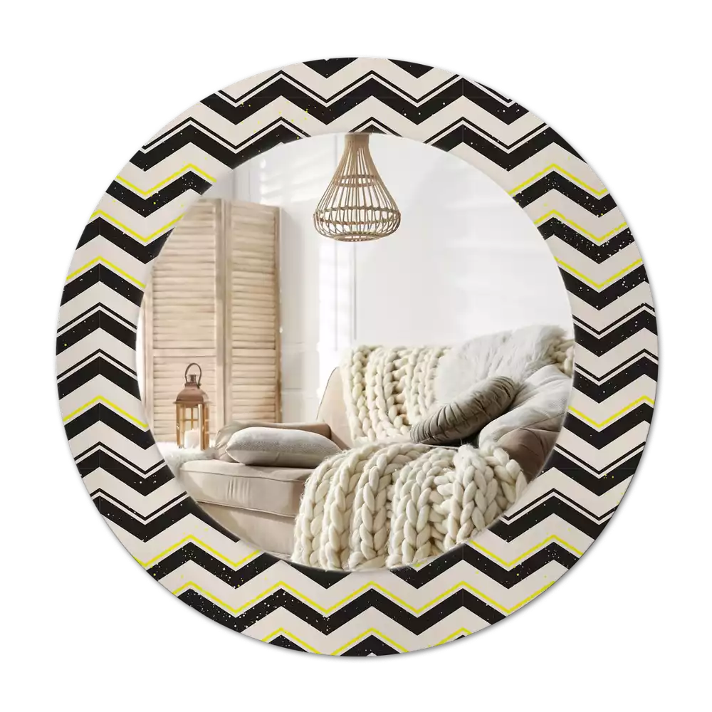 Okroglo okrasno ogledalo Cikcak vzorec